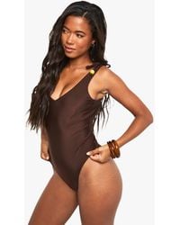 Boohoo - Bead Charm Backless Bathing Suit - Lyst