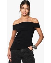 Boohoo - Bengaline Bardot Top With Ruched Detail - Lyst