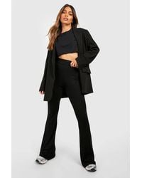 Boohoo - High Waist Basic Fit And Flare Pants - Lyst