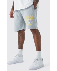 BoohooMAN - Plus Loose Fit Ofcl Short In Grey - Lyst