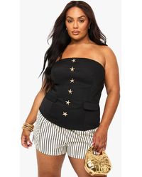 Boohoo - Plus Tailored Starfish Button Trim Bandeau Waistcoat - Lyst