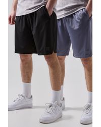 BoohooMAN - Tall Man Active 2 Pack Performance Shorts - Lyst