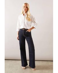 Wallis - Petite Broderie Button Front Shirt - Lyst