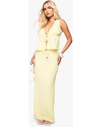 Boohoo - Beaded Textured Drawstring Maxi Skirt - Lyst