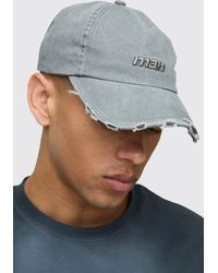 Boohoo - Gorra Con Firma Man Deshilachada - Lyst