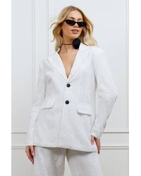 Boohoo - Premium Lace Single Breasted Blazer - Lyst