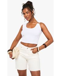 Boohoo - Rib Trim Detail Tank Top - Lyst