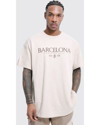 BoohooMAN - Oversized Barcelona Print T-shirt - Lyst