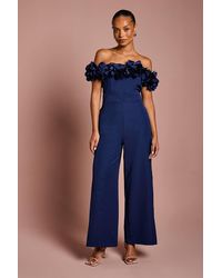 Coast - Petite 3D Flower Bardot Jumpsuit - Lyst