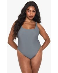 Boohoo - Plus Square Neck Bathing Suit - Lyst