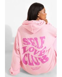 Boohoo Self Love Club Twist Text Hoodie - Pink