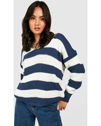 Boohoo - Slouchy Stripe Sweater - Lyst