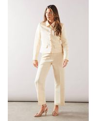 Wallis - Satin Button Front Collared Jacket - Lyst
