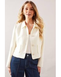 Wallis - Button Detail Collared Jacket - Lyst