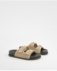 Boohoo - Contrast Stitch Footbed Slider - Lyst