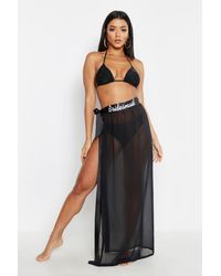 Boohoo Paige Paréo De Plage Brodé Bridesmaid - Noir