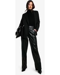 Boohoo - Tall Straight Leg Faux Leather Trouser - Lyst
