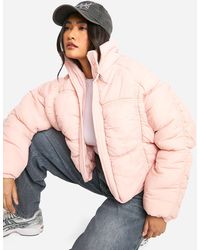 Boohoo - Ruched Detail Puffer Jacket - Lyst