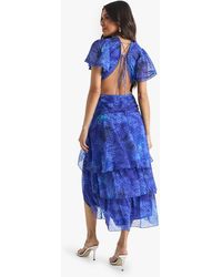 Free People Ribbon Detail Chintz Floral Tiered Midaxi Dress in
