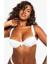 Boohoo - Premium Bridal Shell Trim Underwire Bikini Top - Lyst