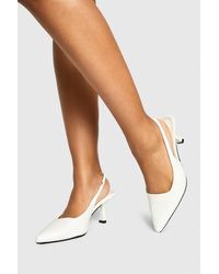 Boohoo - Wide Fit Low Stiletto Slingback Court Shoes - Lyst