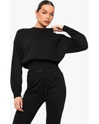 Boohoo - Deep Hem Boxy Oversized Sweatshirt - Lyst