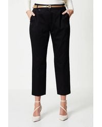 Wallis - Petite Stretch Cigarette Belted Pants - Lyst
