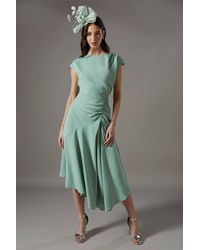 Coast - Drape Side Cap Sleeve Midi Dress - Lyst