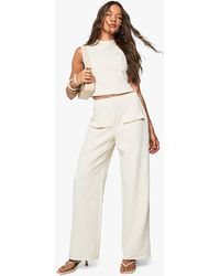 Boohoo - Woven Tailored Pocket Front Straight Leg Trouser - Lyst