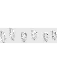Boohoo - Delicate Mini Hoop Earrings 3 Pack - Lyst