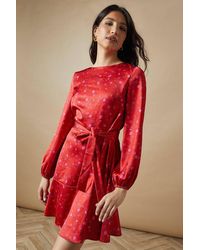 Oasis - Occasion Floral Satin Cowl Mini Dress - Lyst