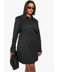 Boohoo - Plus Button Down Collared Tailored Dress - Lyst