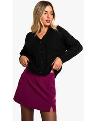 Boohoo - Double Split Front Woven Mini Skirt - Lyst