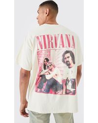 Boohoo - Oversized Nirvana Wash License T-Shirt - Lyst