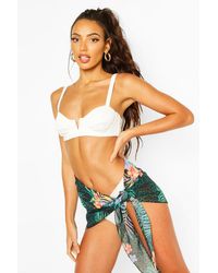 Boohoo Paréo De Plage Imprimé Léopard Tropical - Vert