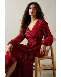 Wallis - Occasion Metallic Spot Twist Midi Dress - Lyst