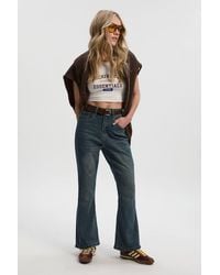 Boohoo - Petite Comfort Stretch High Waist Flared Jean - Lyst