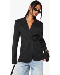 Boohoo - Tailored Cinched Waist Wrap Blazer - Lyst