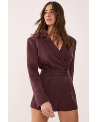 Nasty Gal - Tailored Button Detail Romper - Lyst