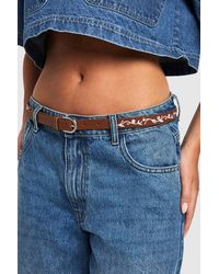 Boohoo - Cinturón Fino Con Bordado De Flores - Lyst