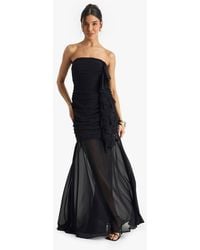 Boohoo - Chiffon Ruched Maxi Dress - Lyst