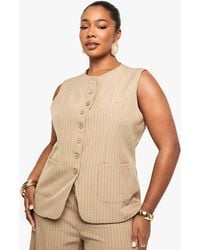 Boohoo - Plus Tailored Button Down Waistcoat - Lyst