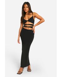 Boohoo - Cut Out Strappy Maxi Dress - Lyst