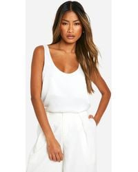 Boohoo - Basics Satin Scoop Neck Cami - Lyst