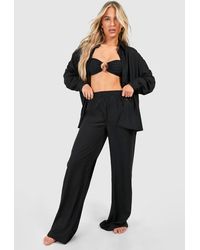 Boohoo - Oversized Shirt And Trouser Beach Co-ord - Lyst