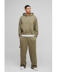 BoohooMAN - Oversized Boxy Carpenter Zip Through Hooded Tracksuit - Lyst