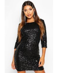 boutique sequin panelled bodycon dress