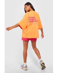 Boohoo - Sports Athletic Slogan Oversized T-shirt - Lyst