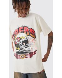 Boohoo - Nfl 49ers Extended Neck Washed Oversized License T-shirt - Lyst