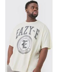 Boohoo - Plus Oversized Eazy-e License T-shirt Ecru - Lyst